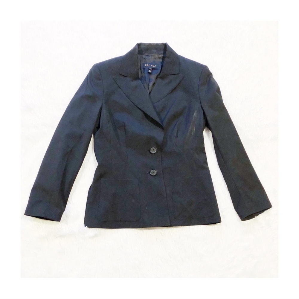 Escada Formal Black Button Down Blazer sz36